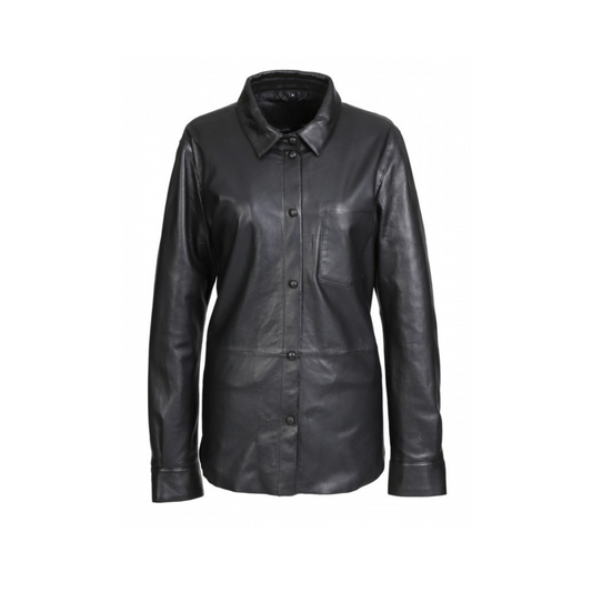 Black Soft Leather Long Sleeve Shirt URBAN LEATHER WEAR LTD