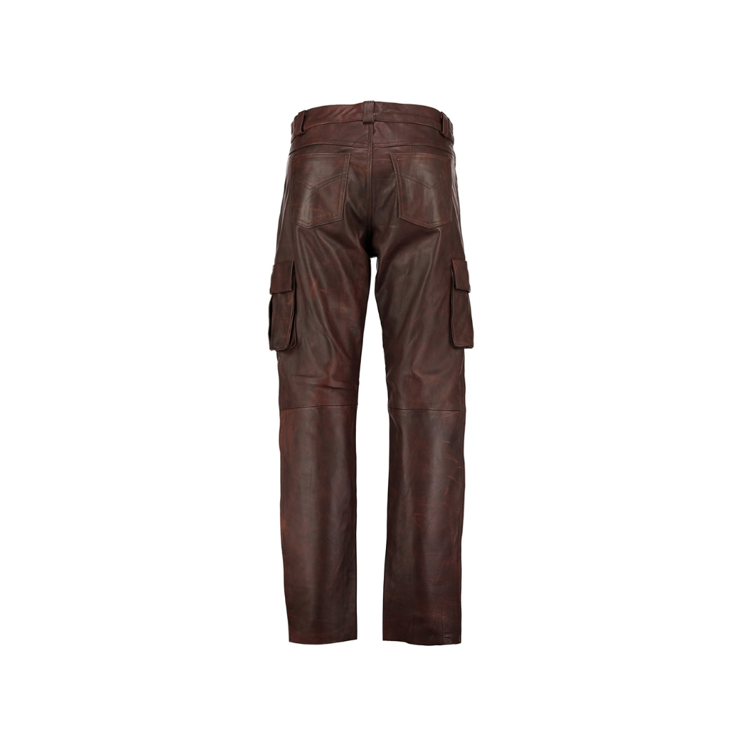 Brown Military Cargo Leather Trouser Pant URBAN LEATHER WEAR LTD