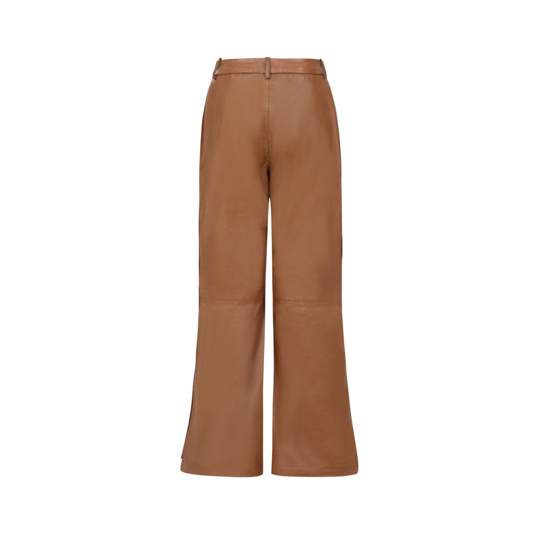 Brown Side Button Leather Trouser URBAN LEATHER WEAR LTD