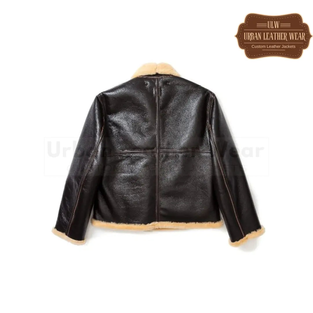 D1 Shearling Leather Jacket Black