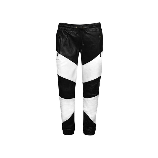 Leather black and white pant trouser URBAN LEATHER WEAR LTD