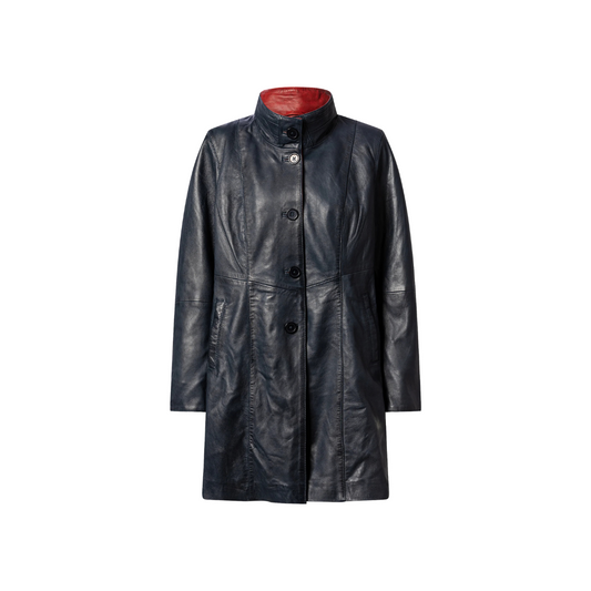 Ladies leather Short coat Blue URBAN LEATHER WEAR LTD