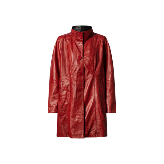 Ladies leather Short coat Red URBAN LEATHER WEAR LTD