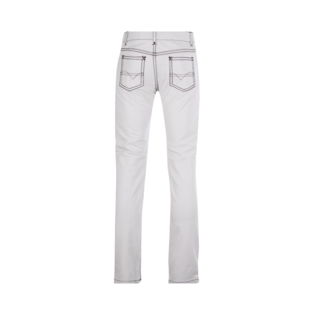 Leather White Trouser Black Seems URBAN LEATHER WEAR LTD