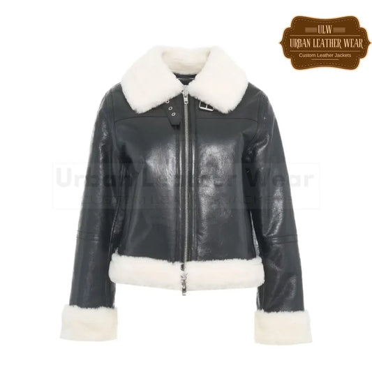 Shop our Luxurious Fur Shearling Jacket in black.