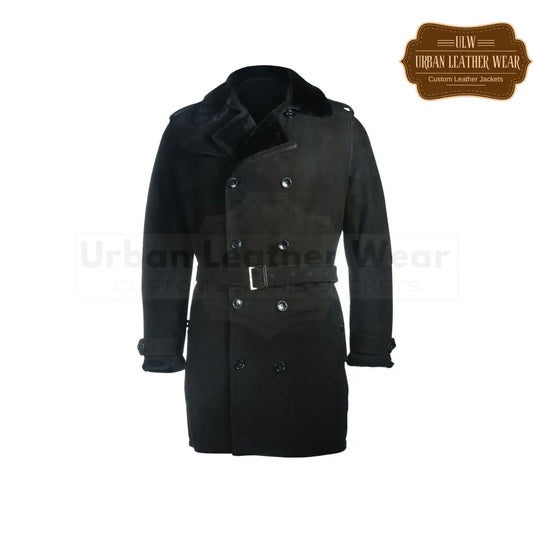 Shop our Men Black Sherpa Trench coat.