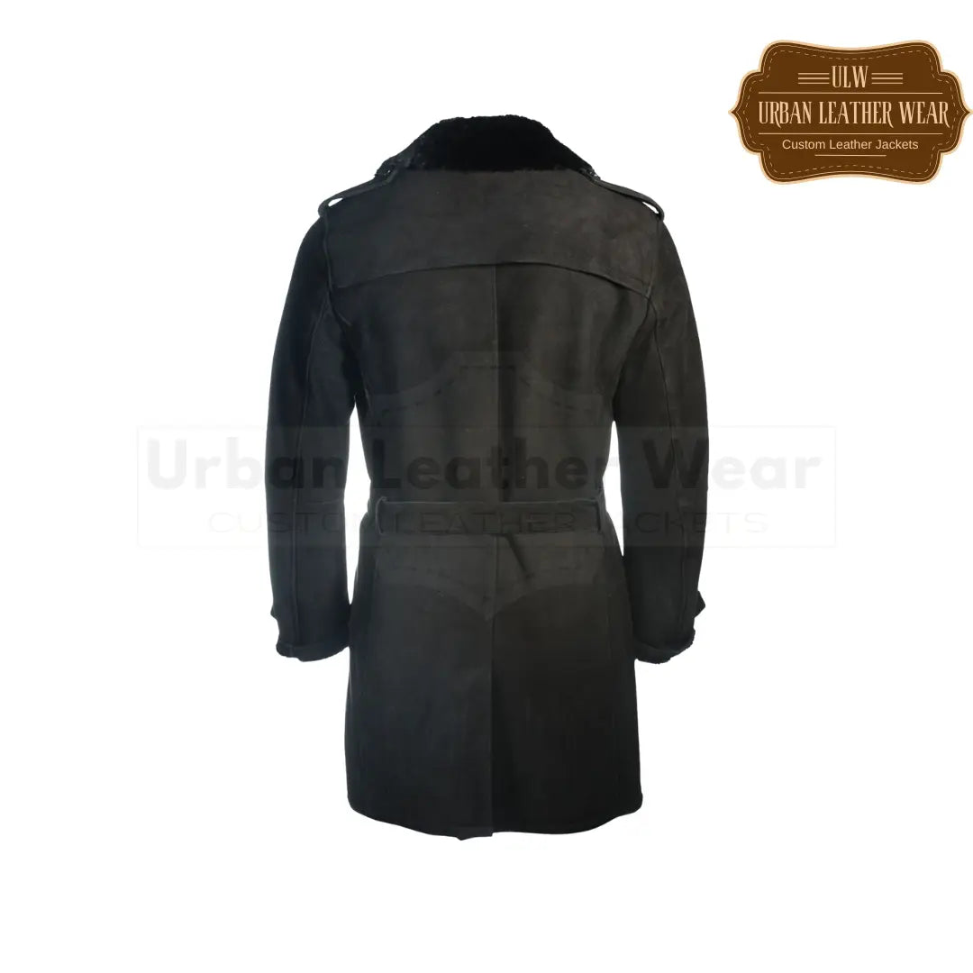 Shop our Men Black Sherpa Trench coat.