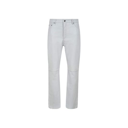 Leather Pants Biker Trouser White URBAN LEATHER WEAR LTD