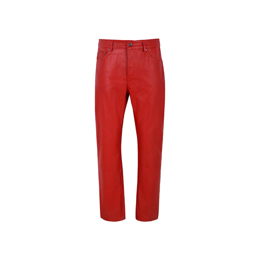 Leather Trouser Red Biker Pants URBAN LEATHER WEAR LTD