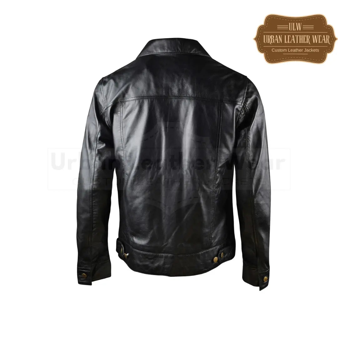 Shop our Mens Black Leather Tucker Levis Style Jacket.