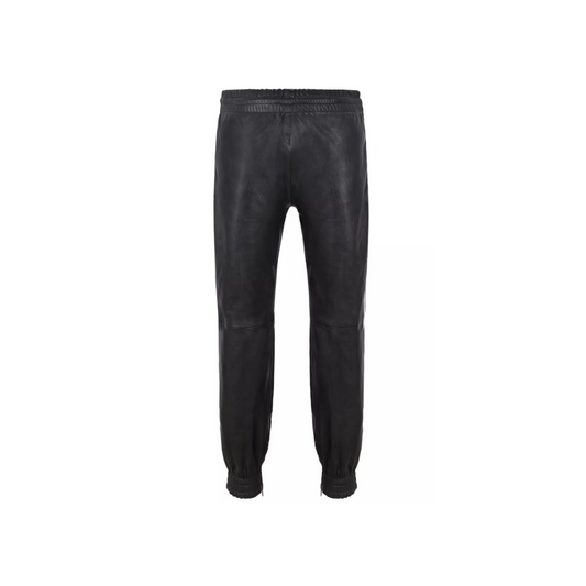 Leather Trouser Black with White Straps URBAN LEATHER WEAR LTD