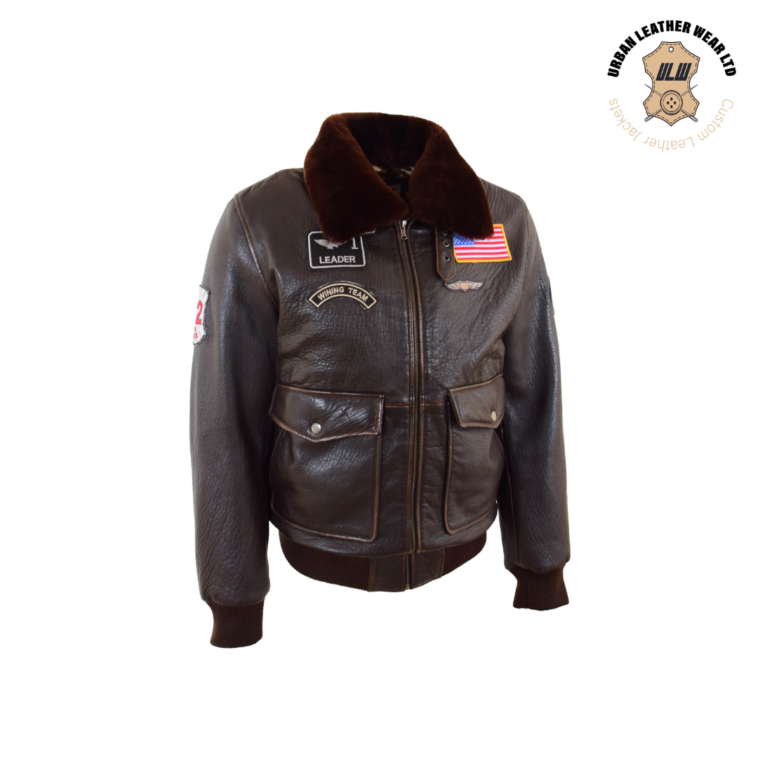 G-1 Bomber Jacket Airforce Badges URBAN LEATHER WEAR LTD