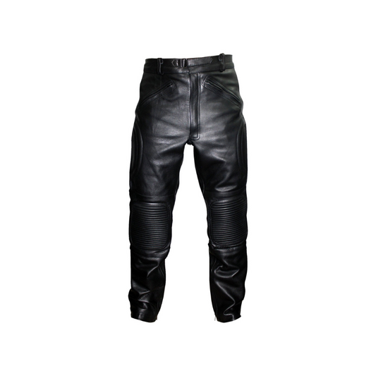 Padded Biker Leather Trousers Pants URBAN LEATHER WEAR LTD