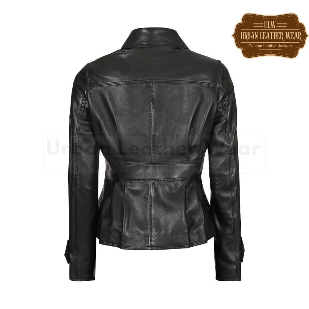 Shop our Real Leather Motorcycle Style Women Trucker Jacket.