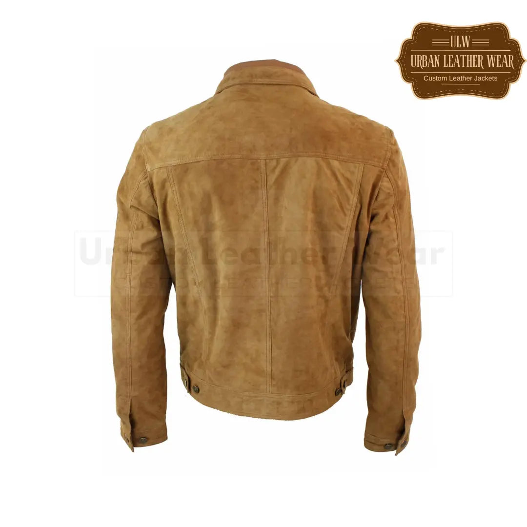 Shop our Real Suede Leather Mens Vintage Trucker Jacket in Brown. Made with quality suede leather