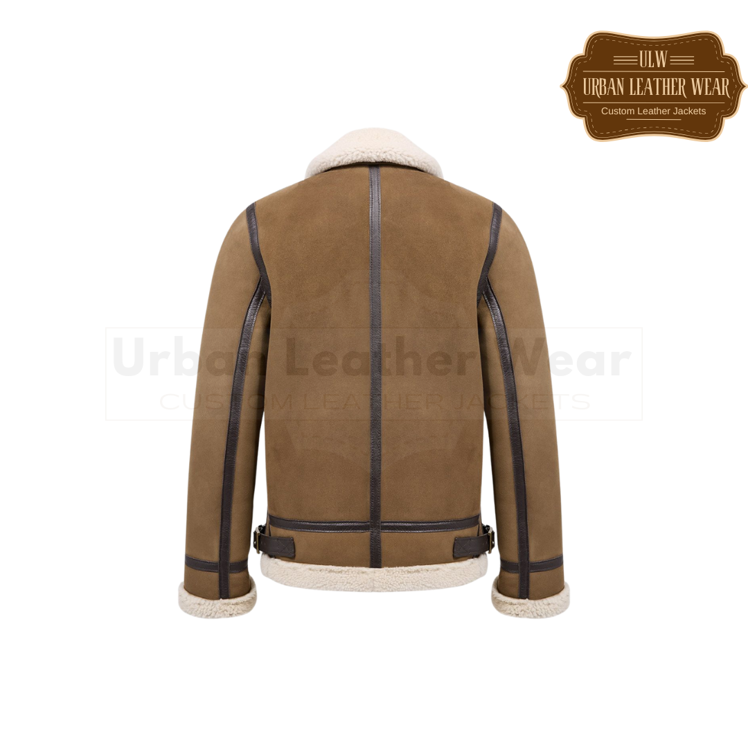 Women Shearling Aviator Jacket brown URBAN LEATHER WEAR LTD