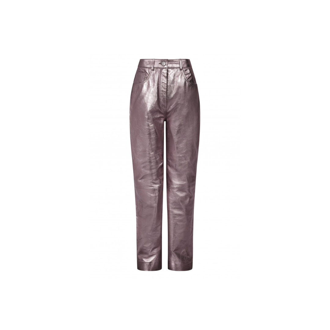 Straight Leg Leather trouser Purple URBAN LEATHER WEAR LTD
