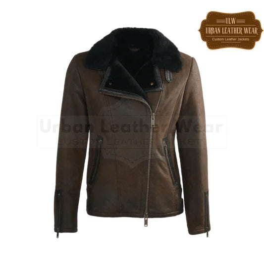 Buy this Women Shearling Bomber Biker Jacket is the perfect combination of style and comfort.