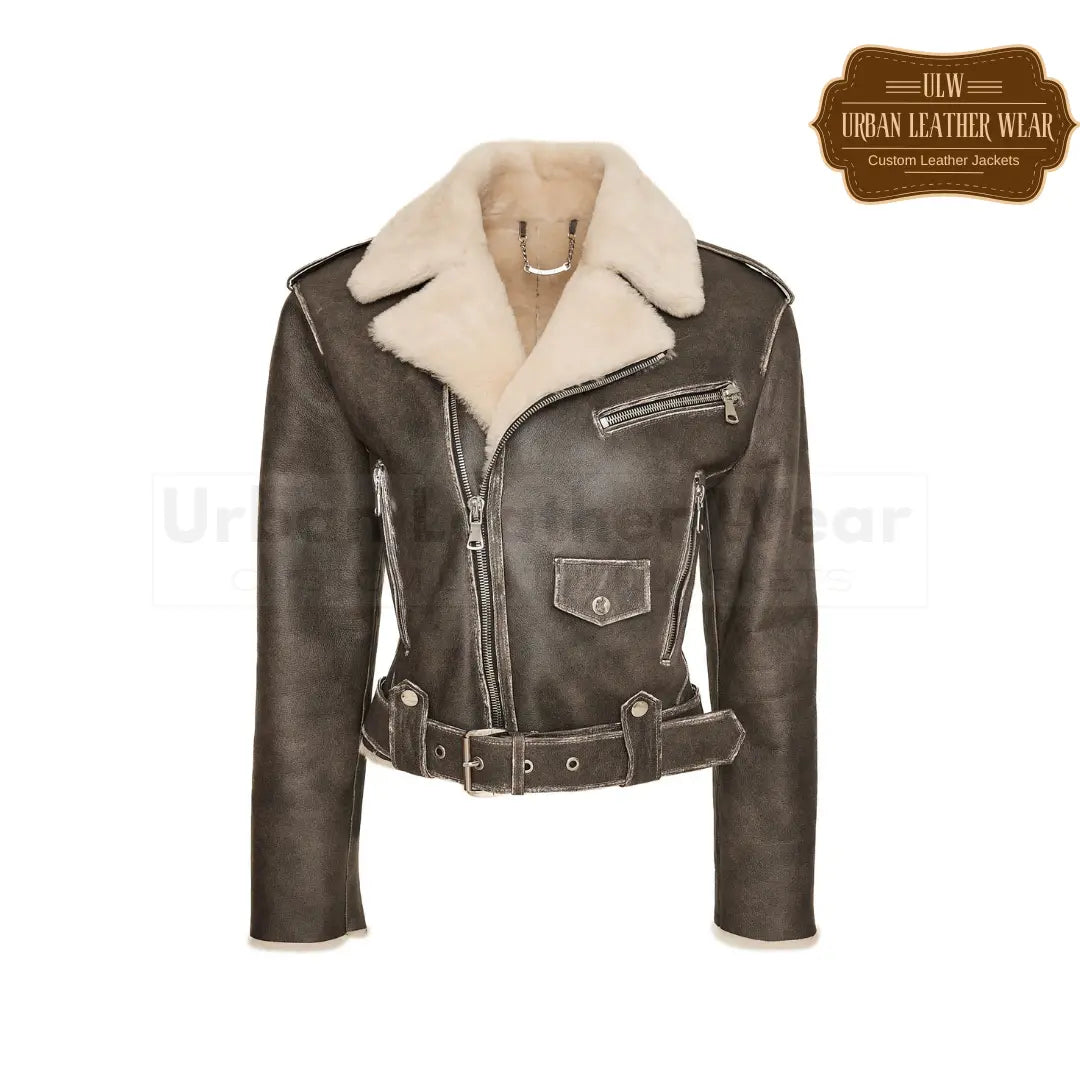 Women Shearling Jacket Vintage Coat
