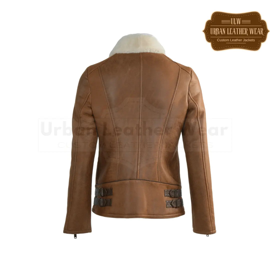 Buy our Women Side Zip Biker Shearling Pilot Jacket.