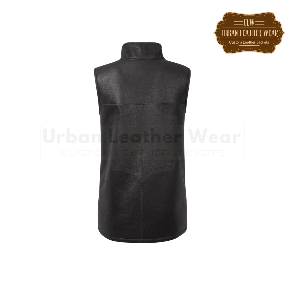 Women Shearling Leather Vest URBAN LEATHER WEAR LTD