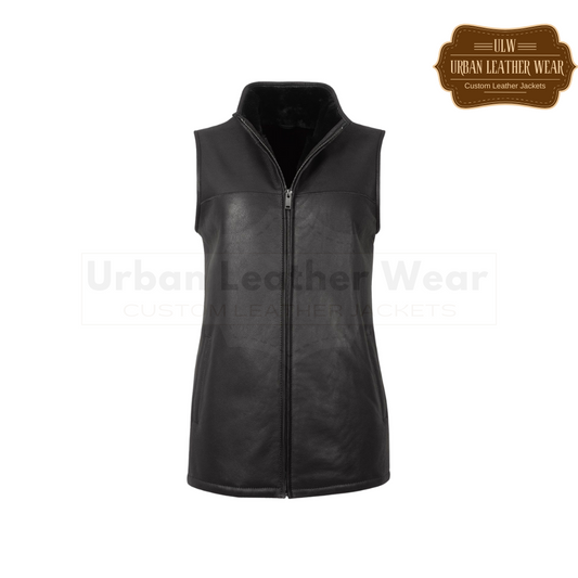Women Shearling Leather Vest URBAN LEATHER WEAR LTD