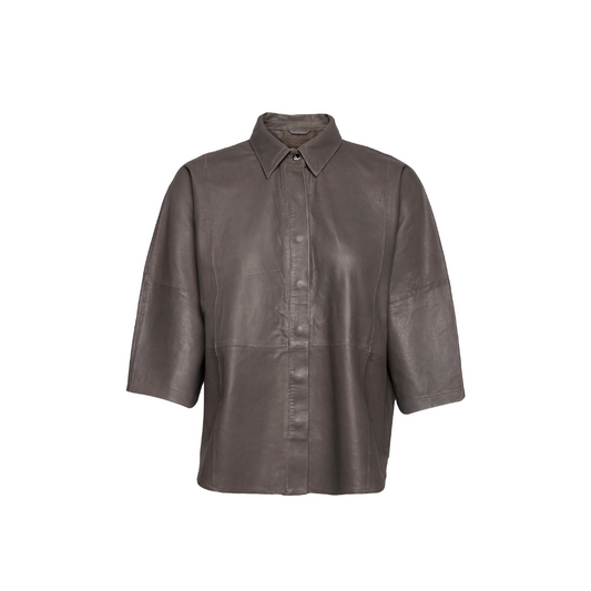 Ladies Leather Top Brown URBAN LEATHER WEAR LTD