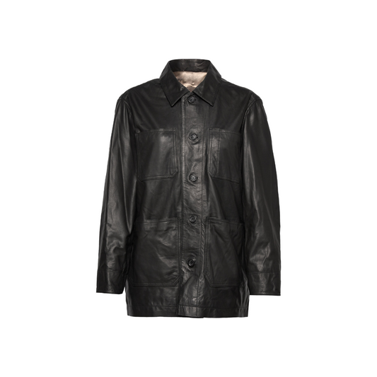 Ladies oversized leather shirt jacket URBAN LEATHER WEAR LTD