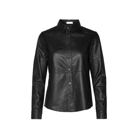 Women black leather top URBAN LEATHER WEAR LTD