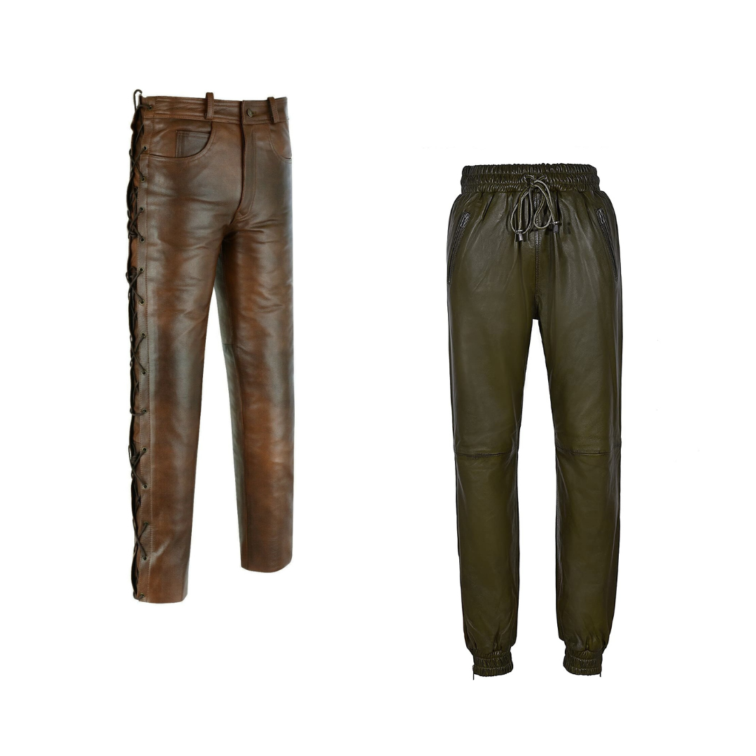 Shop our extensive range of men's leather pants, including popular lace-up leather options. Shop real leather pants.
