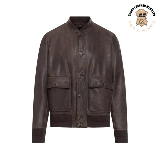 A-1 Bomber Flight Jacket Chocolate URBAN LEATHER WEAR LTD