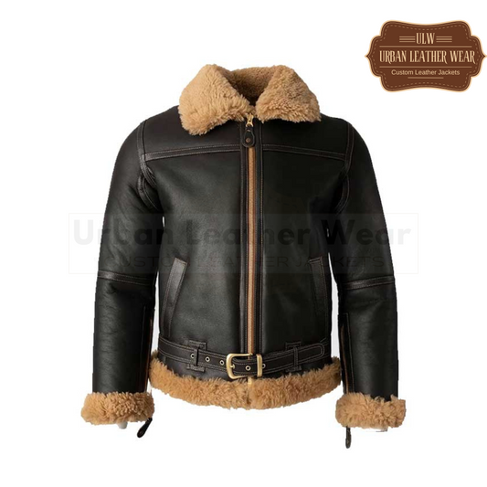 B3 Bomber Battle Shearling Leather Jacket