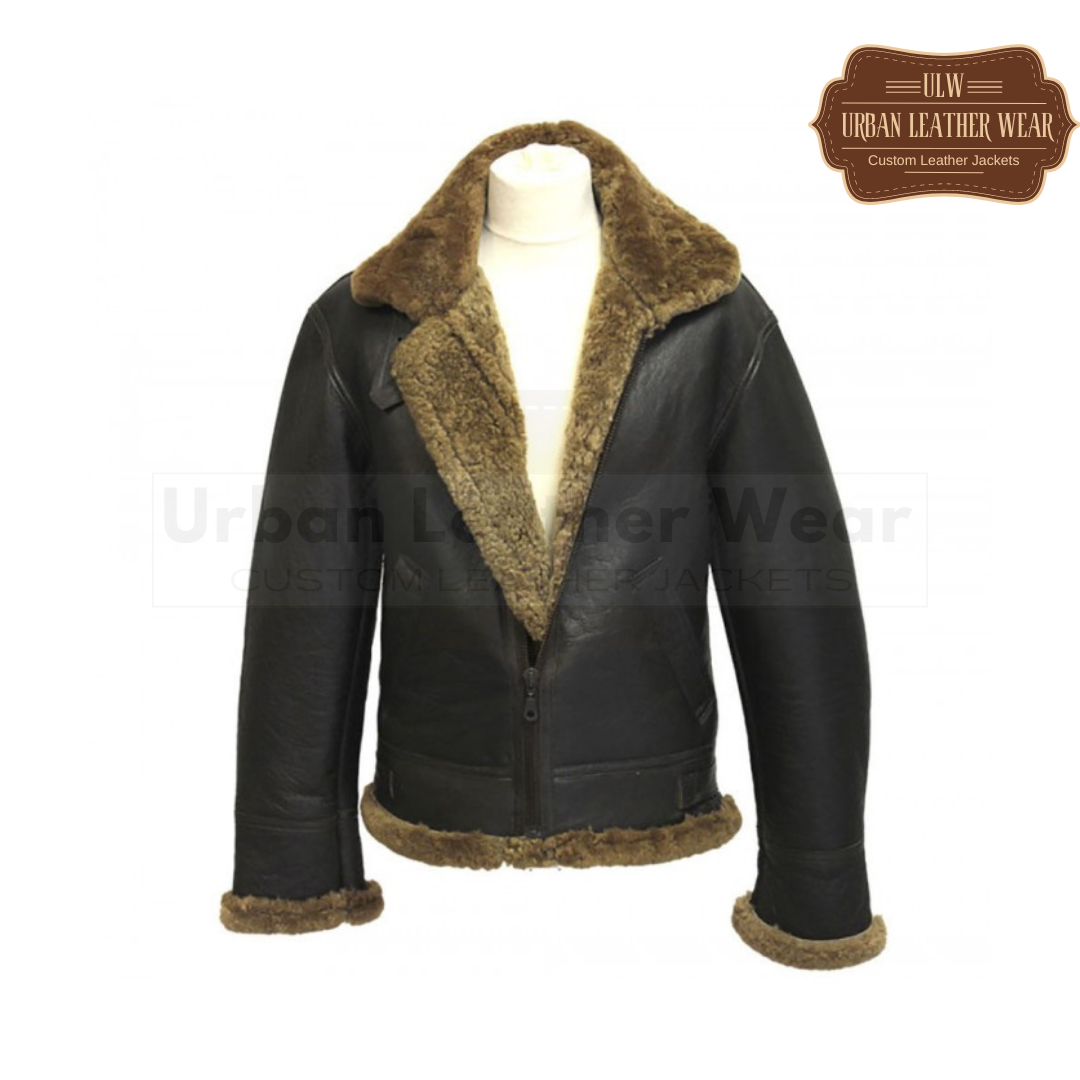 Men B3 Bomber Shearling distressed leather jacket 