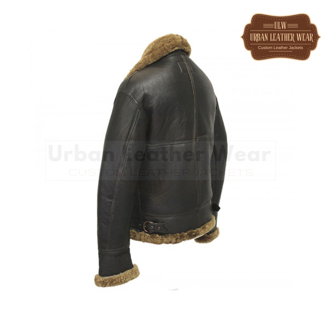 Men B3 Bomber Shearling distressed leather jacket 