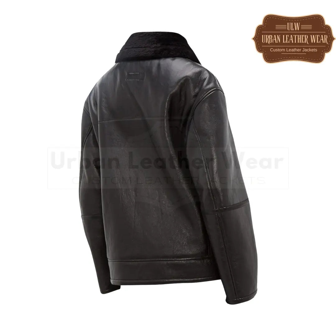 Black B3 Shearling Jacket For Men