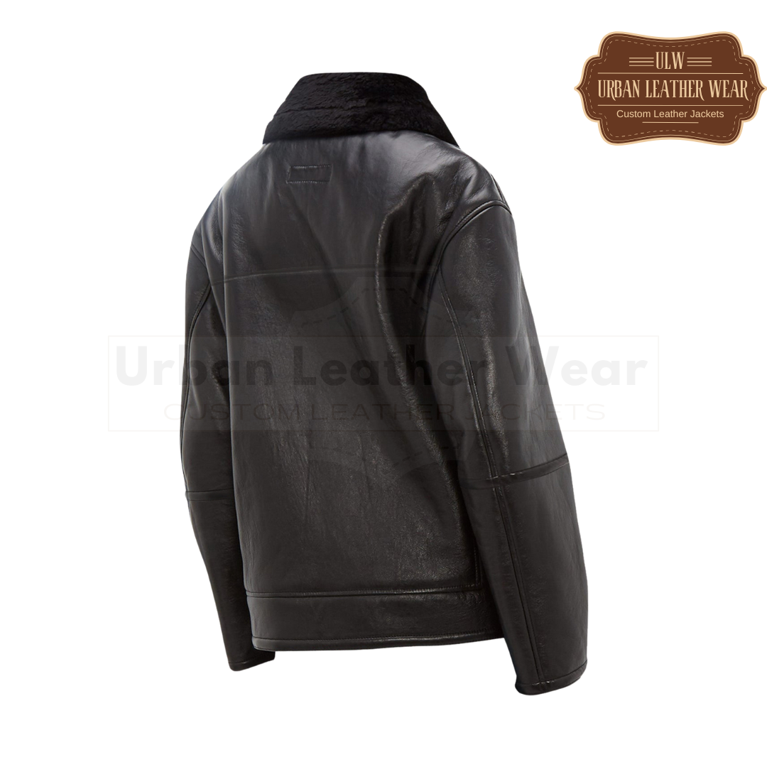 Black B3 Shearling Jacket For Men