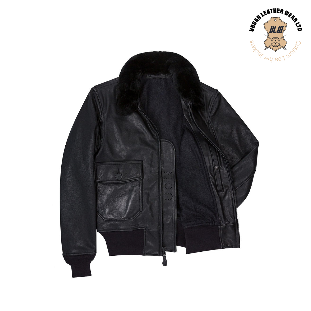 Black Leather G-1 Military Jacket URBAN LEATHER WEAR LTD