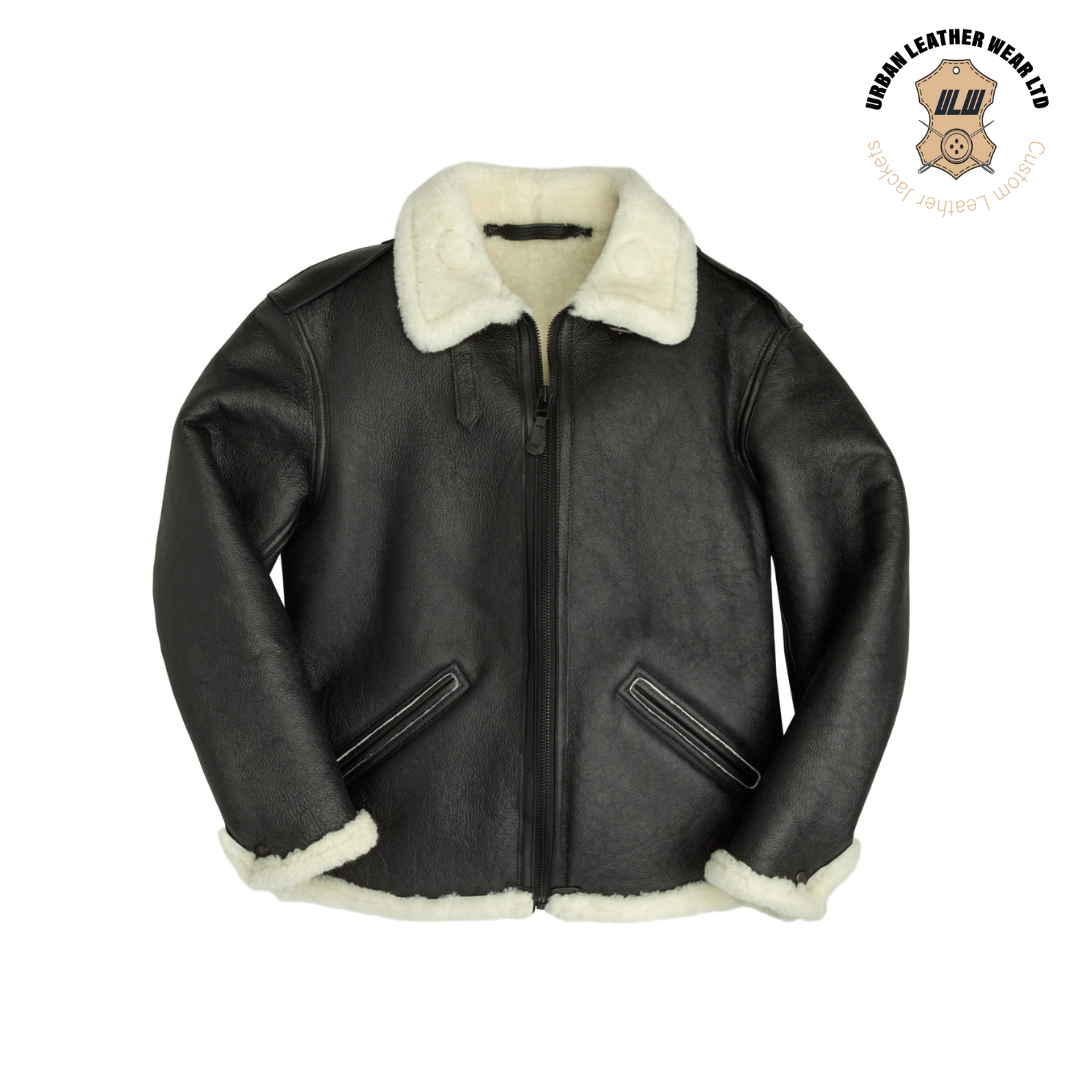 Men B-6 Shearling Bomber Jacket URBAN LEATHER WEAR LTD