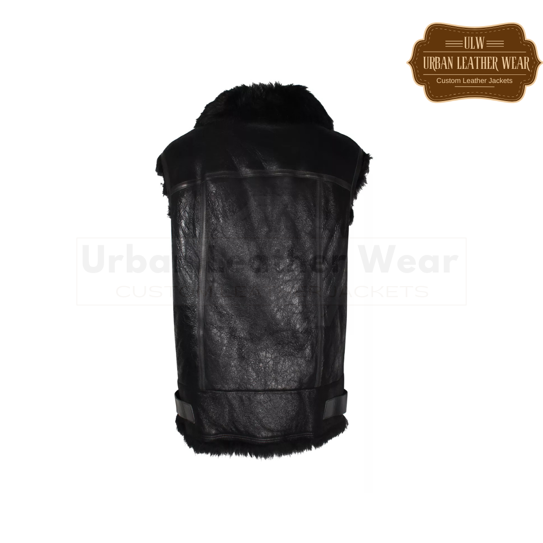 Shop our Fur Lined Vest in Black leather! This versatile vest features a cozy fur lining, perfect for chilly weather.