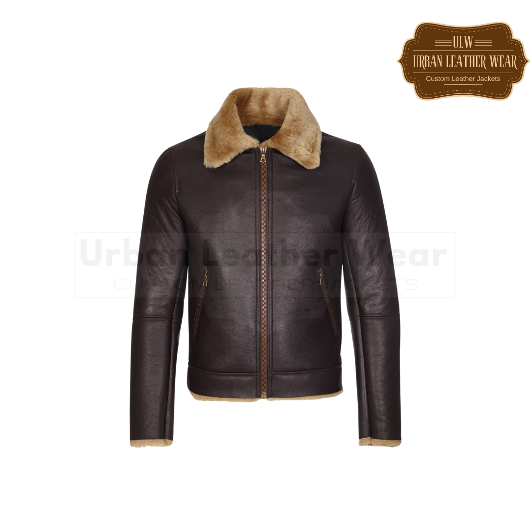 Classic bomber Shearling  jacket URBAN LEATHER WEAR LTD