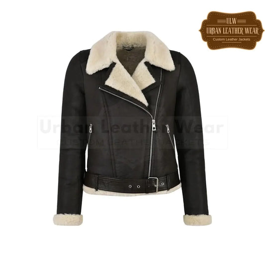 Ladies B3 Real Leather Jacket! Made with genuine leather and featuring a stylish cross zip design