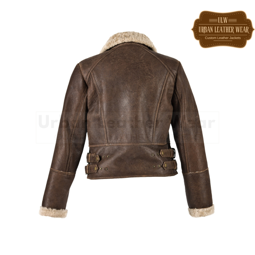 Shop Women short shearling jacket. This women's short shearling jacket offers warmth and style in one.