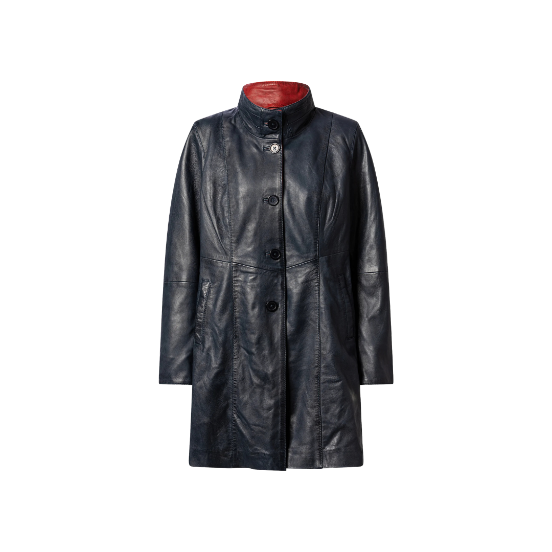 Ladies leather Short coat Blue URBAN LEATHER WEAR LTD