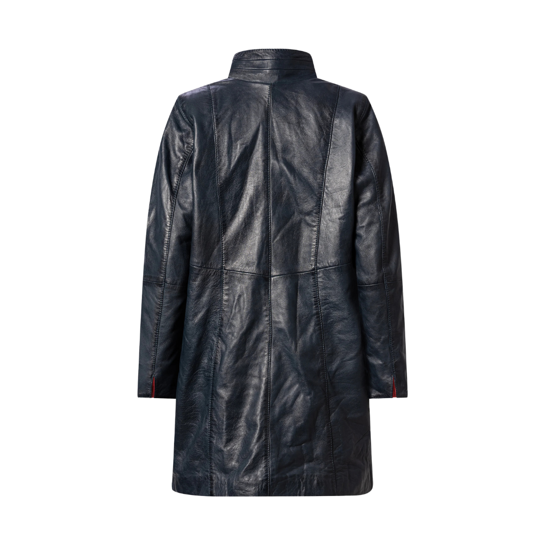 Ladies leather Short coat Blue URBAN LEATHER WEAR LTD