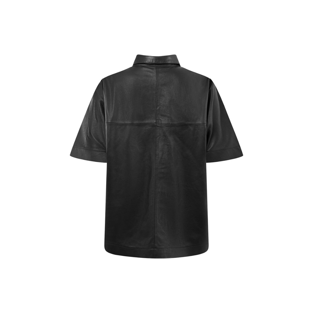 Ladies short sleeves leather shirt URBAN LEATHER WEAR LTD