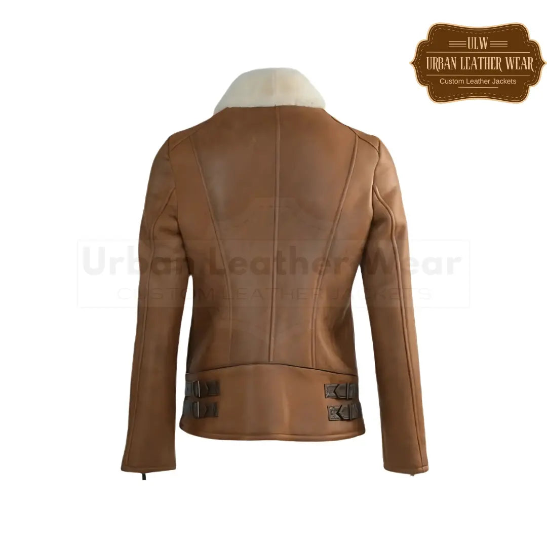 Shop our stylish leather aviator bomber jacket for women.