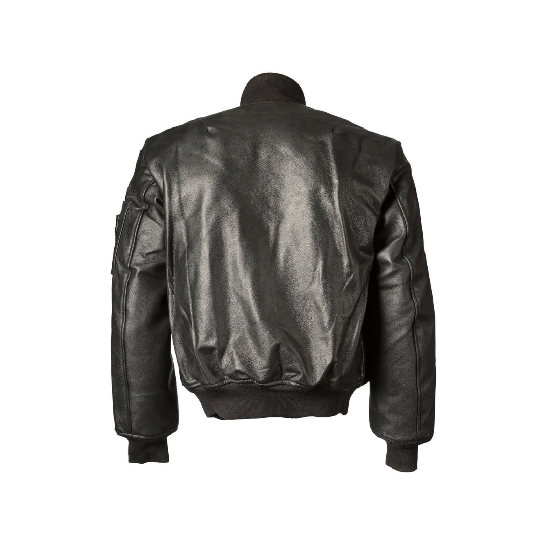 Leather MA-1 Flight Jacket Black URBAN LEATHER WEAR LTD