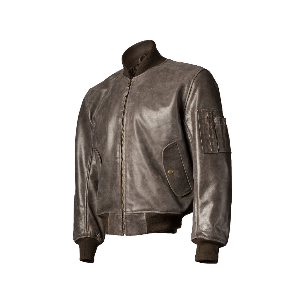 Leather MA-1 Flight Jacket brown URBAN LEATHER WEAR LTD