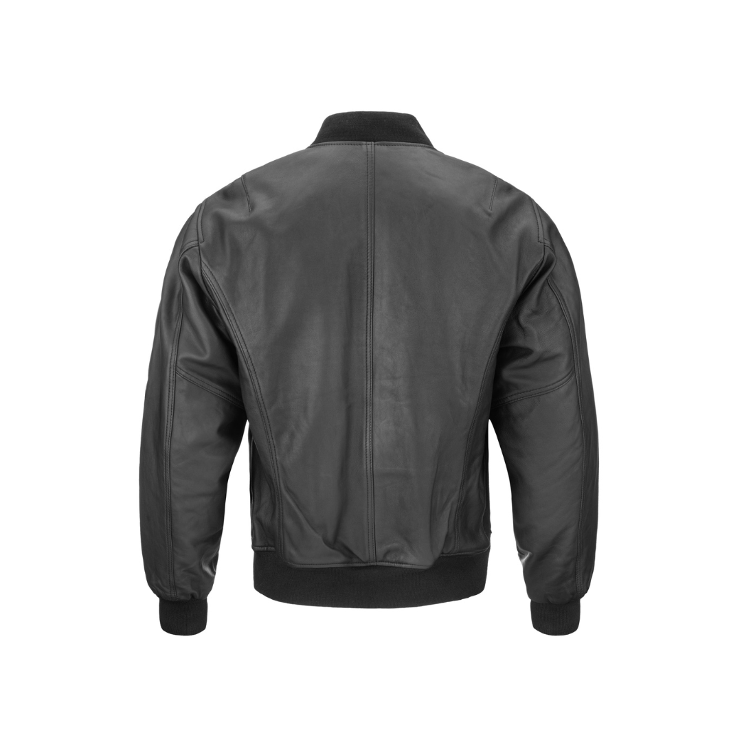 MA-1 Black Leather Flight Jacket URBAN LEATHER WEAR LTD