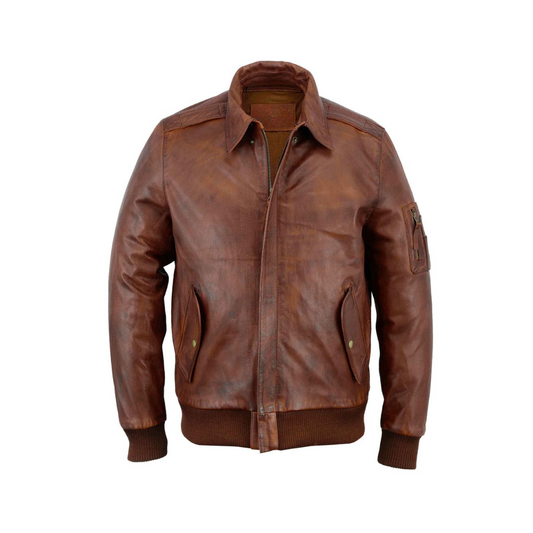 MA-1 Flight Jacket Distressed Brown URBAN LEATHER WEAR LTD